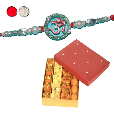 "Fancy Rakhi - FR- 8050 A (Single Rakhi), pineapple cake -1kg - Click here to View more details about this Product